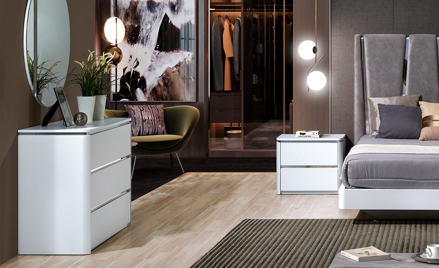 Cómoda Eclipse – Moderna com Detalhes em Espelho