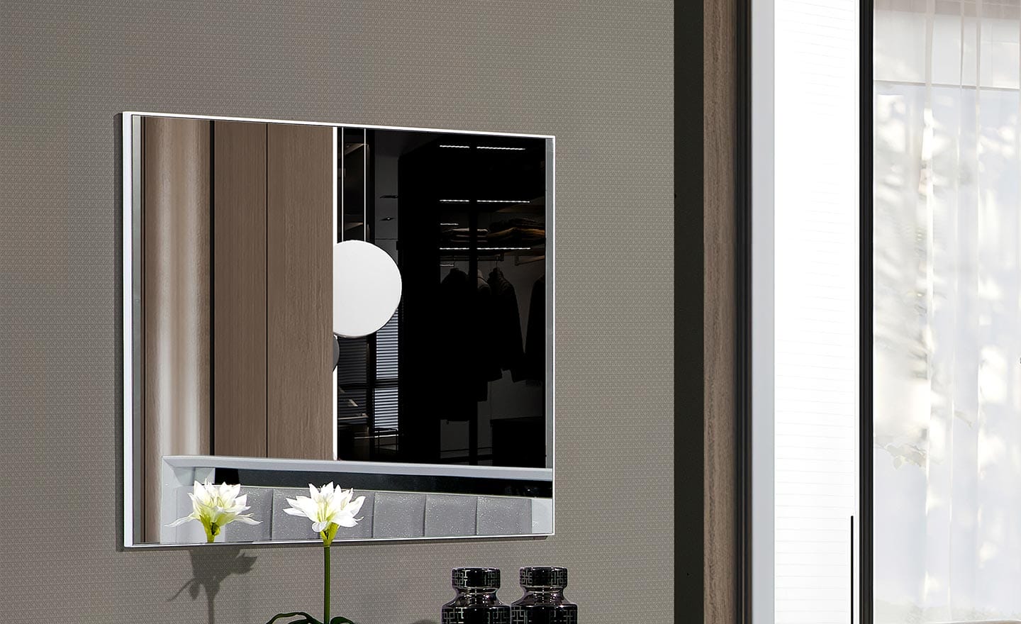 Espelho Quartz 1 - Espelho de Quarto Moderno e Elegante em MDF