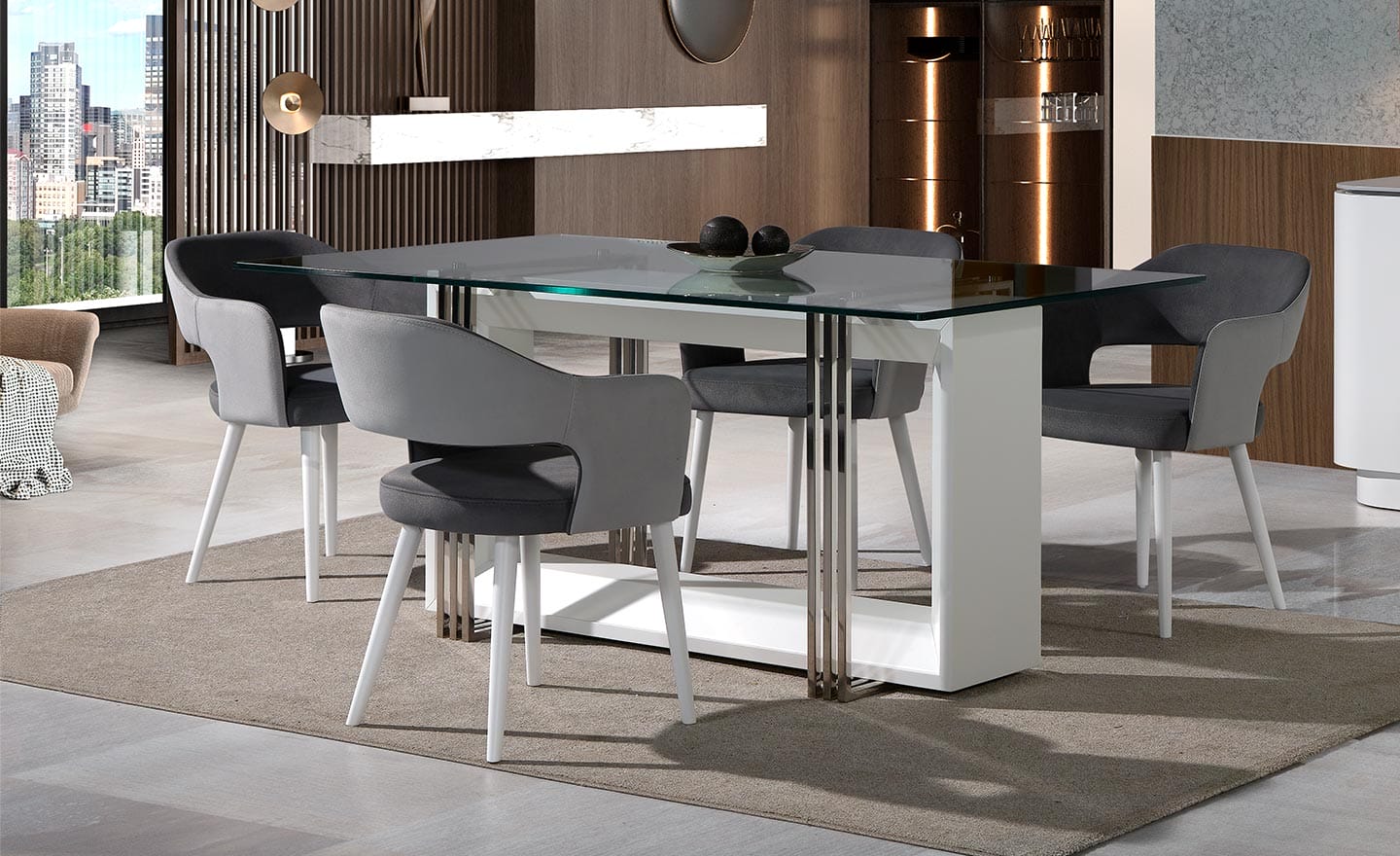 Mesa de Jantar Eclipse - Mesa de Vidro com Design Elegante