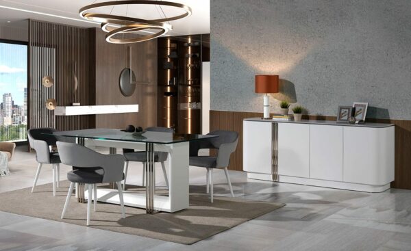 Mesa de Jantar Eclipse - Mesa de Vidro com Design Elegante