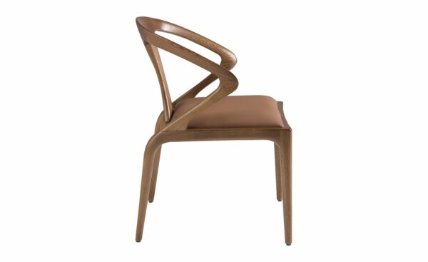 Cadeira Bologna 4137 - Estofada em pele sintética castanha | Moveistore