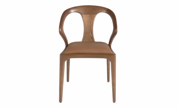 Cadeira Bologna 4137 - Estofada em pele sintética castanha | Moveistore