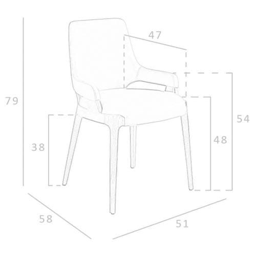 Cadeira Dalle 4136 - Estofada em pele sintética castanha | Moveistore