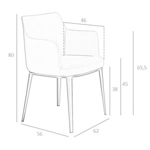 Cadeira Elle 4112 - Móvel de jantar estofado com design moderno | Moveistore