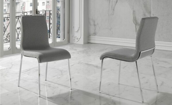Cadeira Enjoy 4052, design moderno, estrutura em aço inoxidável, assento estofado | Moveistore