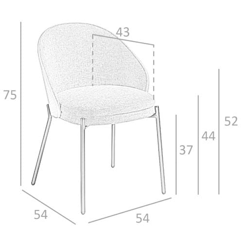 Cadeira Sigma 4115 - Design contemporâneo e estofado em tecido cinza | Moveistore