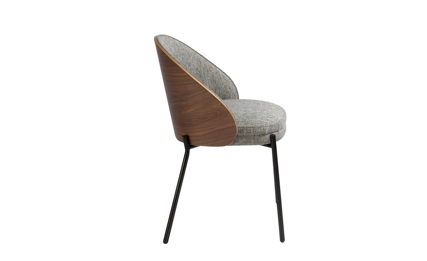Cadeira Sigma 4115 – Estofada em Tecido Cinza e Encosto de Madeira | Moveistore