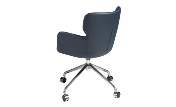 Cadeira de Escritório Giratória Germoglio 4110, confortável e estilosa em pele sintética azul marinho | Moveistore