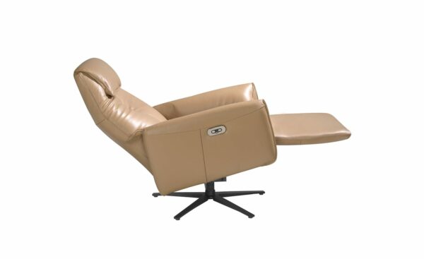 Cadeirão Giratório Duplo Relax 5086 estofado em pele arena, mecanismos relax elétricos, porta USB | Moveistore