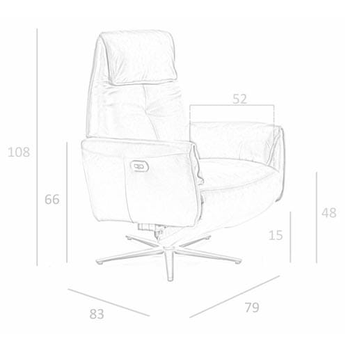 Cadeirão Giratório Duplo Relax 5086 estofado em pele arena, mecanismos relax elétricos, porta USB | Moveistore