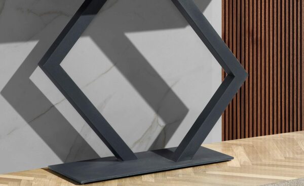 Consola Sunny - Consola moderna com base em metal com tampo em madeira - Hall de Entrada Moderno - Moveistore