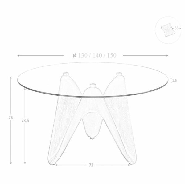 Mesa Redonda Seven 1126 - Design Moderno em Vidro Temperado | Moveistore