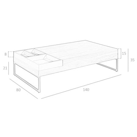 Mesa de Centro Icon 2104 - Design Moderno em Nogueira | Moveistore