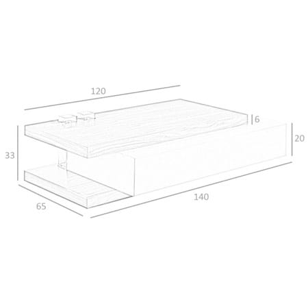 Mesa de Centro Skyline 2105 - Design Moderno em Nogueira | Moveistore