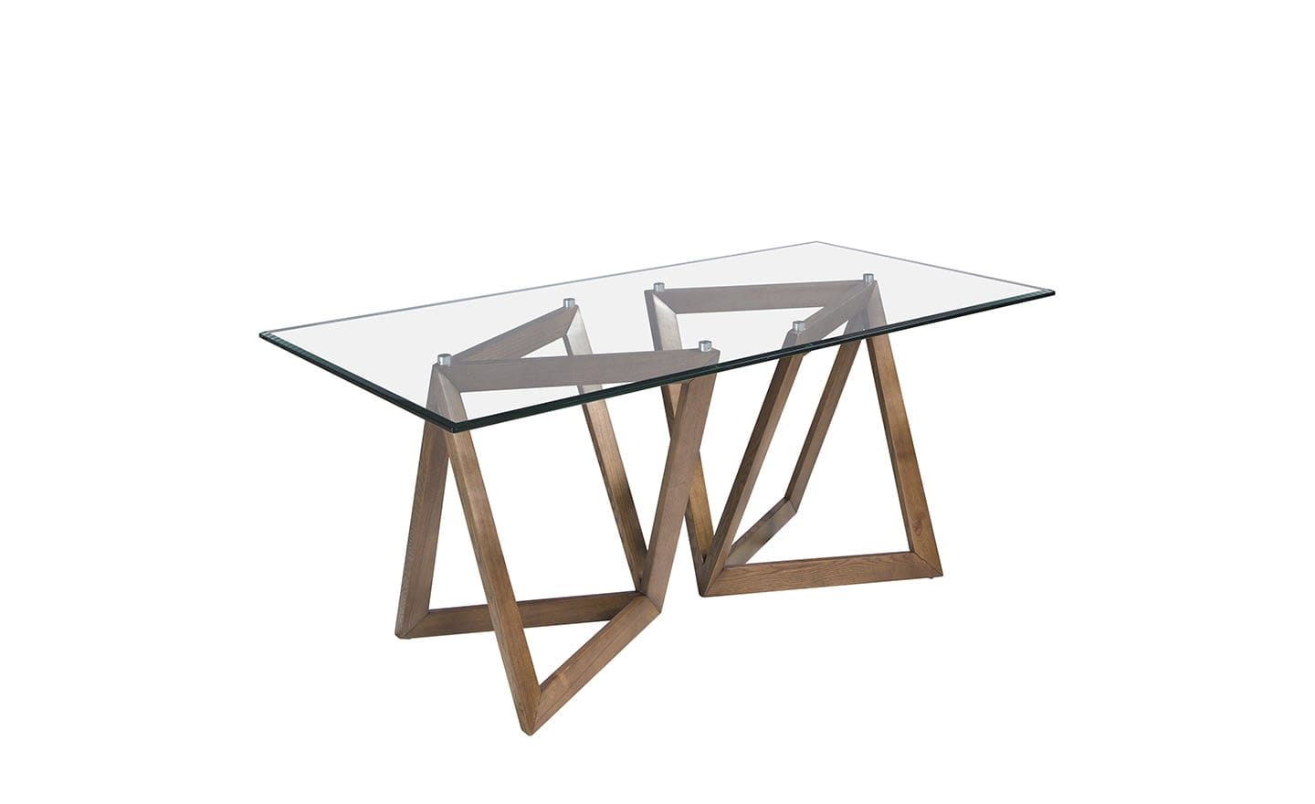 Mesa de Jantar Alex 1102 - Design Moderno em Vidro Temperado e Freixo Nogueira | Moveistore