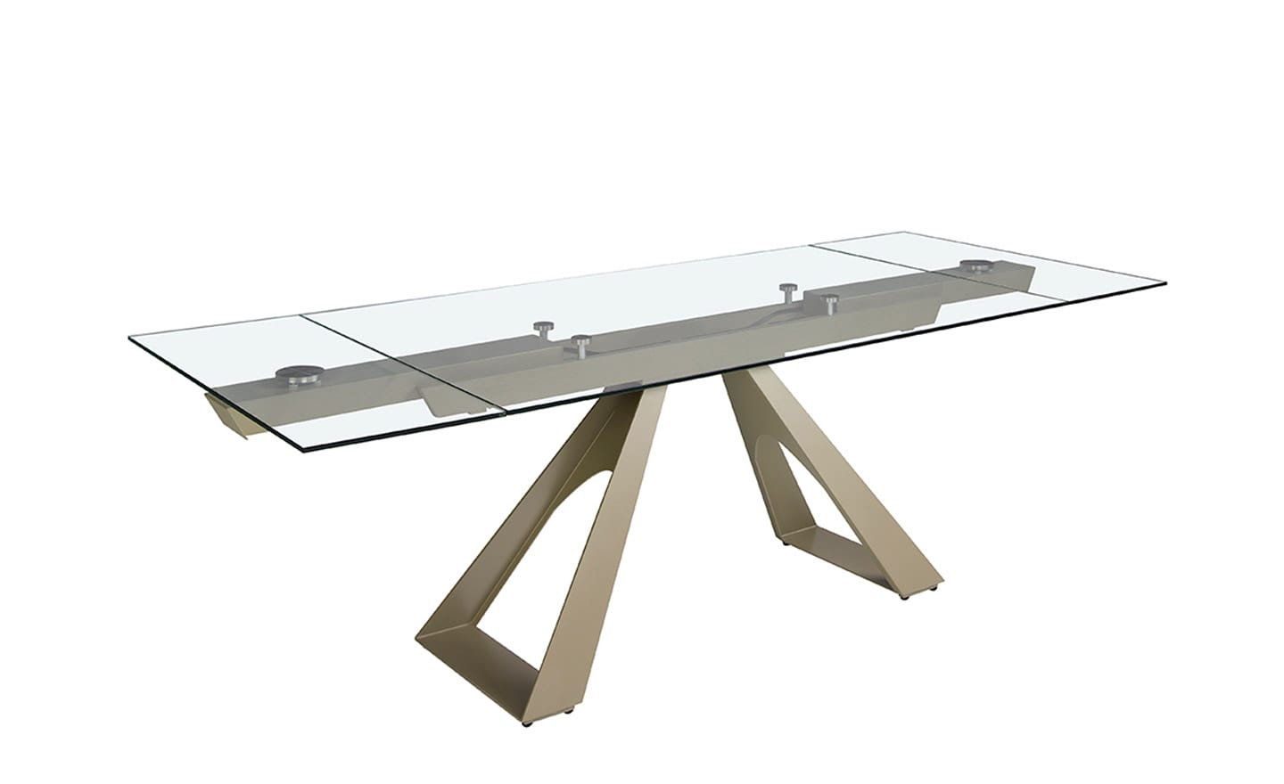 Mesa de Jantar Extensível Calamo 1125 – Design Moderno em Vidro e Aço Inox | Moveistore