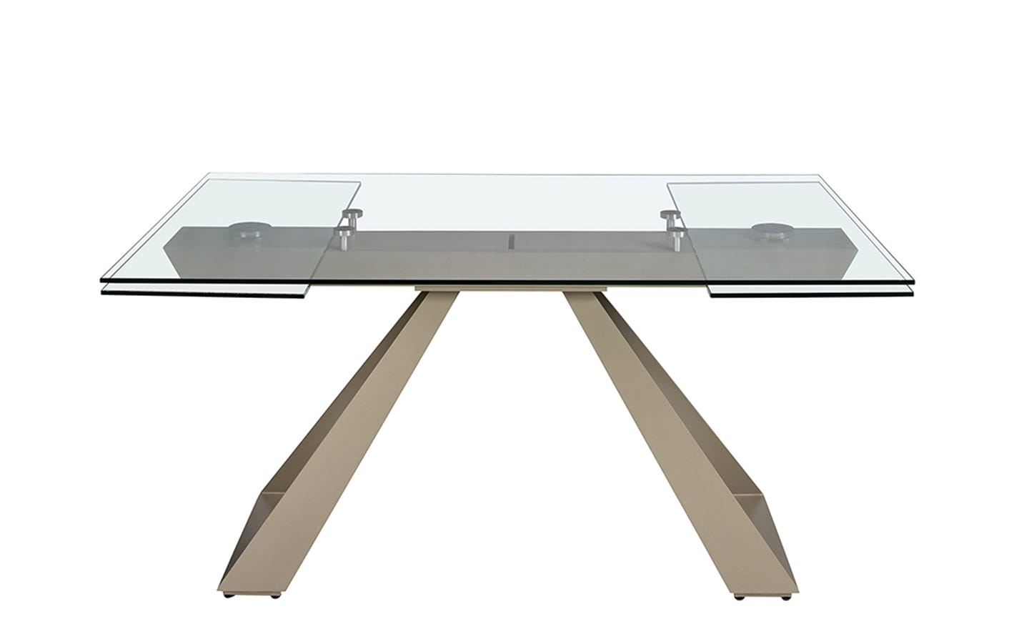 Mesa de Jantar Extensível Calamo 1125 – Design Moderno em Vidro e Aço Inox | Moveistore