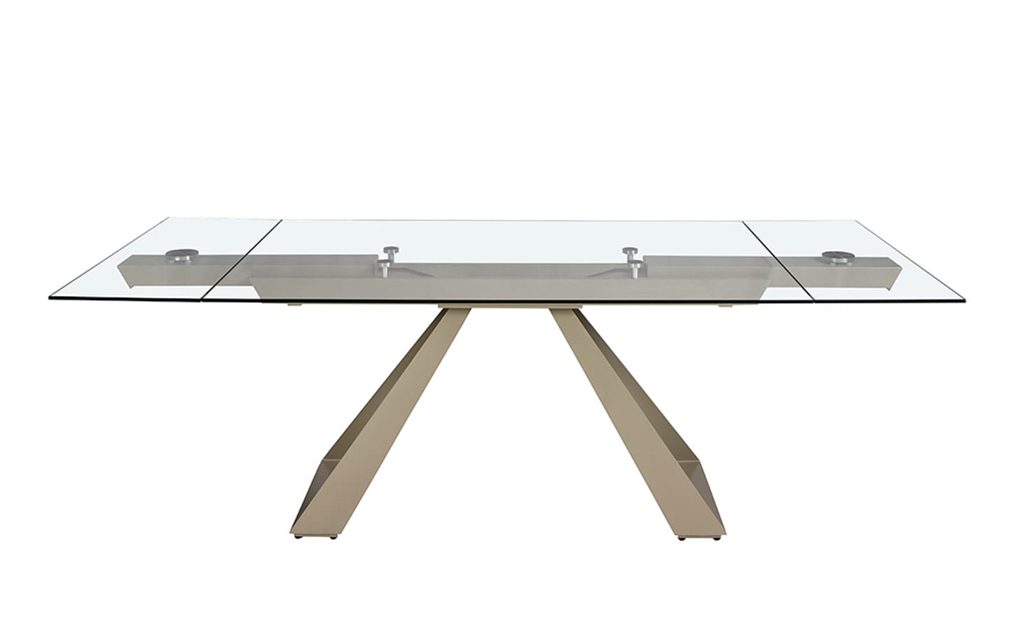 Mesa de Jantar Extensível Calamo 1125 – Design Moderno em Vidro e Aço Inox | Moveistore