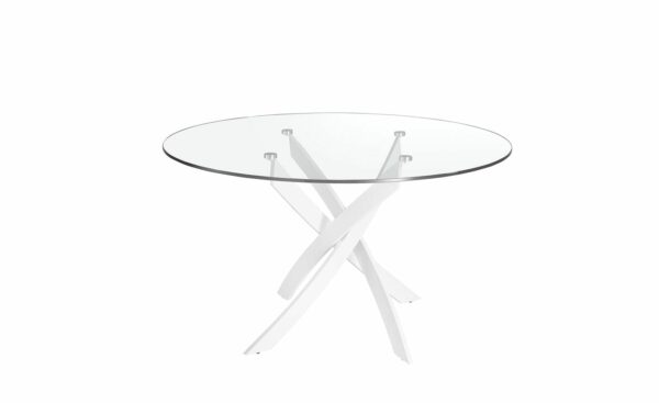 Mesa de Jantar Quaderna Redonda 1138 - Design Moderno em Vidro Temperado | Moveistore