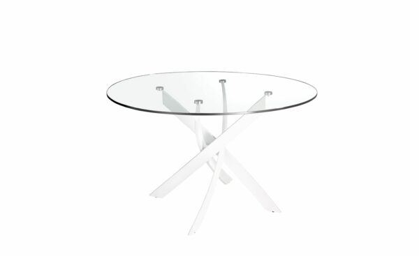 Mesa de Jantar Quaderna Redonda 1138 - Design Moderno em Vidro Temperado | Moveistore