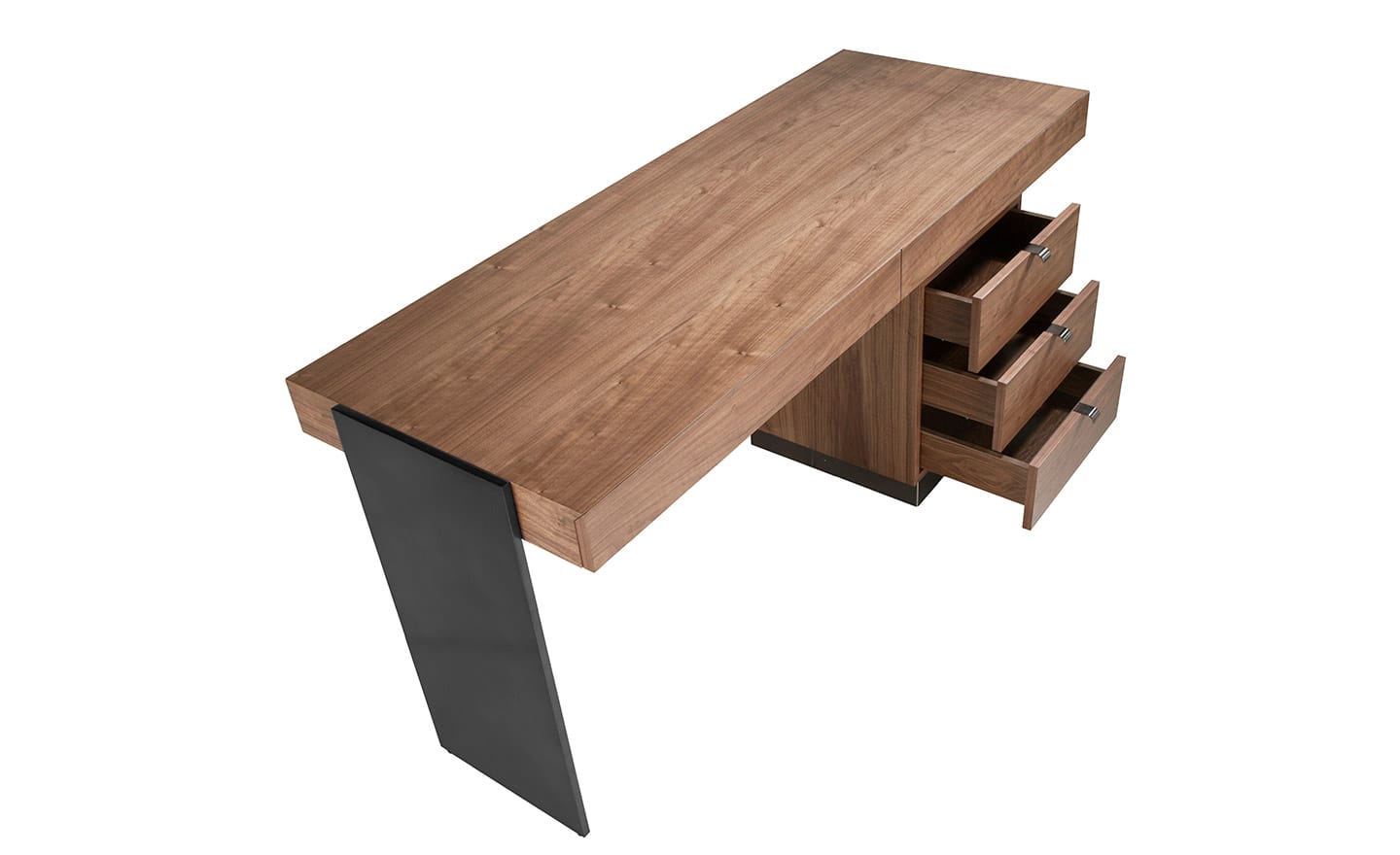 Secretária Phantom 3237 – Design Moderno em Nogueira e Aço | Moveistore