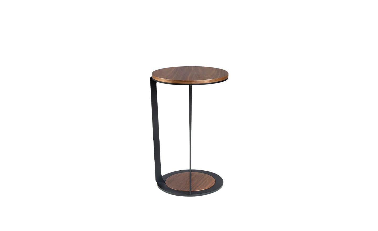 Mesa de Apoio Saturno 2116 – Design Moderno em Nogueira e Aço Inoxidável | Moveistore