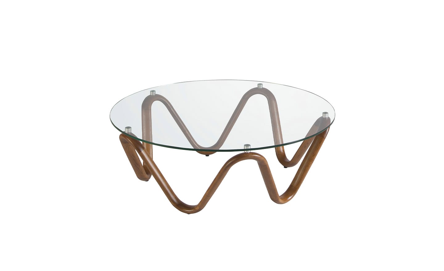 Mesa de Centro Surf 2124 – Design Moderno com Tampo de Vidro e Pernas de Nogueira | Moveistore
