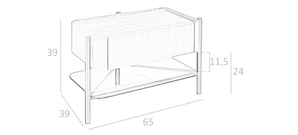 Mesa de Cabeceira Terra 7138 - Design Elegante em Nogueira com Prateleira em Vidro Temperado | Moveistore