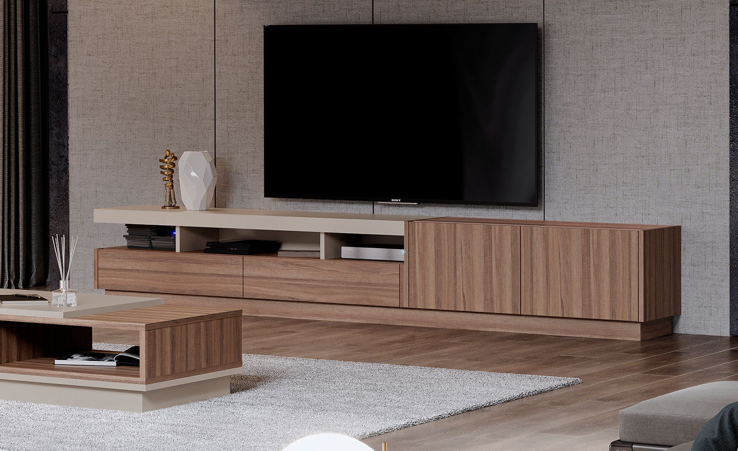 Estante Sala Estar Aqua 02 – Modernidade e Versatilidade