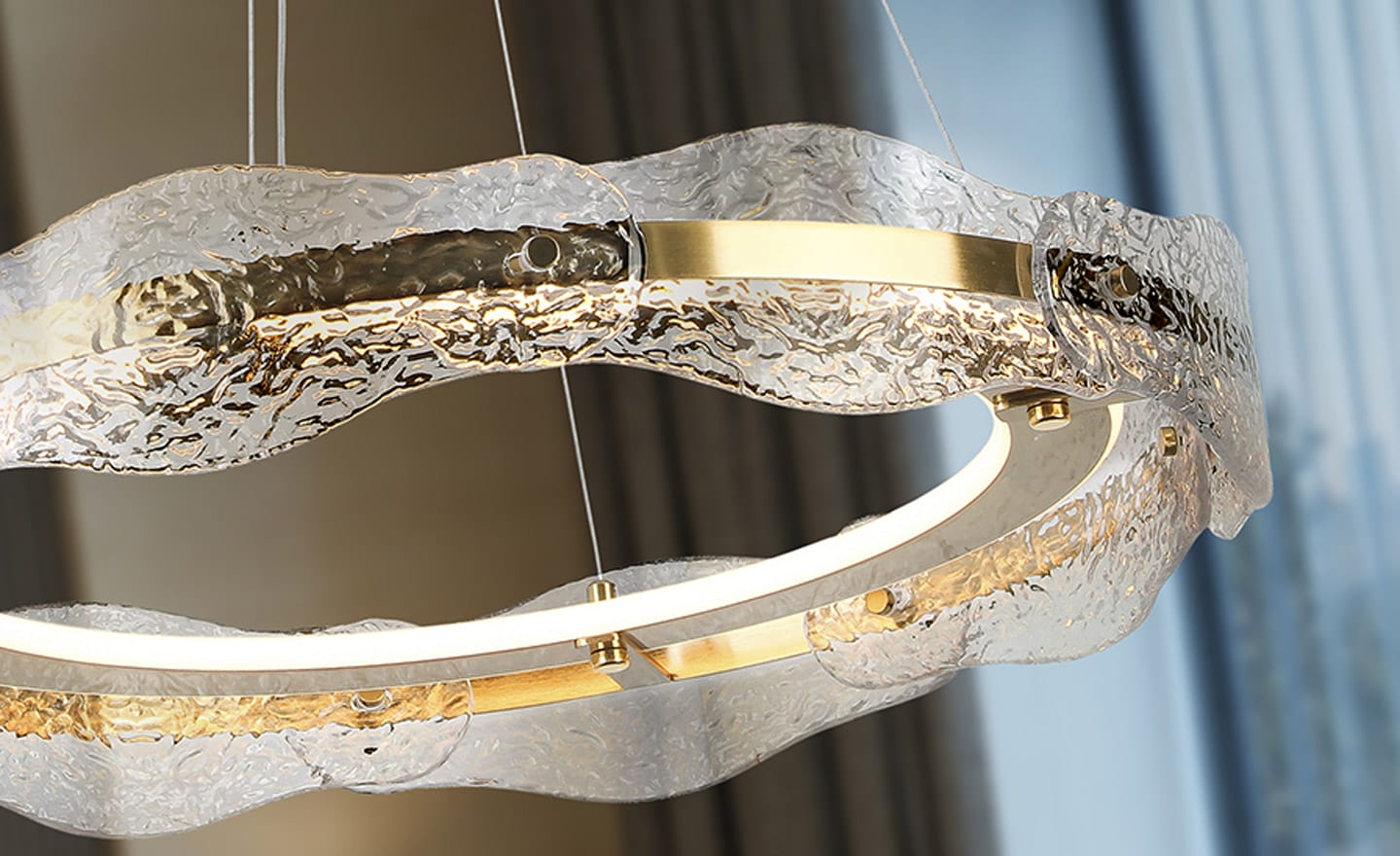 Candeeiro Dourado 2 Aros Lira 294683