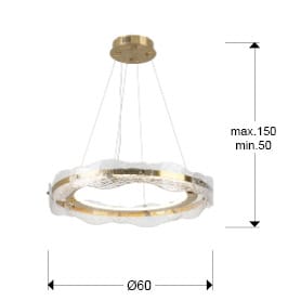 Candeeiro Dourado 2 Aros Lira 294683 | Moveistore