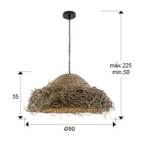 Candeeiro Seagrass Maui D80 196855 - Toque natural e acolhedor para ambientes amplos | Moveistore