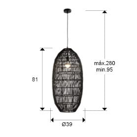 Candeeiro Tizne 40D 139209 - Estilo e funcionalidade em uma peça ampla | Moveistore
