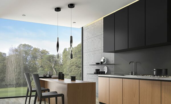 Candeeiro de Teto Twist 1L Preto 219640 - Iluminação moderna em um design minimalista | Moveistore