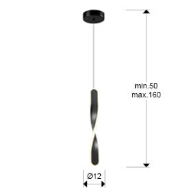 Candeeiro de Teto Twist 1L Preto 219640 - Iluminação moderna em um design minimalista | Moveistore