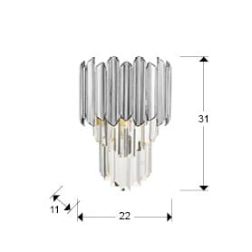 Candeeiro de Parede Tiara Cromado 605359 - Elegância e sofisticação em cada detalhe | Moveistore