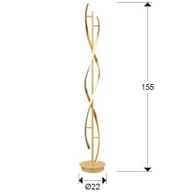 Candeeiro de Pé Alto Dourado Dido 291025 | Moveistore