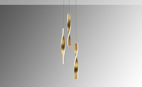 Candeeiro de Teto Twist 3L Dourado 219381 - Elegância e funcionalidade em um só produto | Moveistore