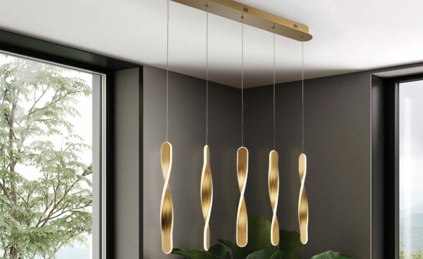 Candeeiro de Teto Twist 5L Dourado 219527 - Elegância e funcionalidade em um só produto | Moveistore