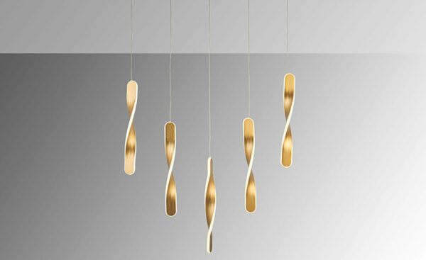 Candeeiro de Teto Twist 5L Dourado 219527 - Elegância e funcionalidade em um só produto | Moveistore