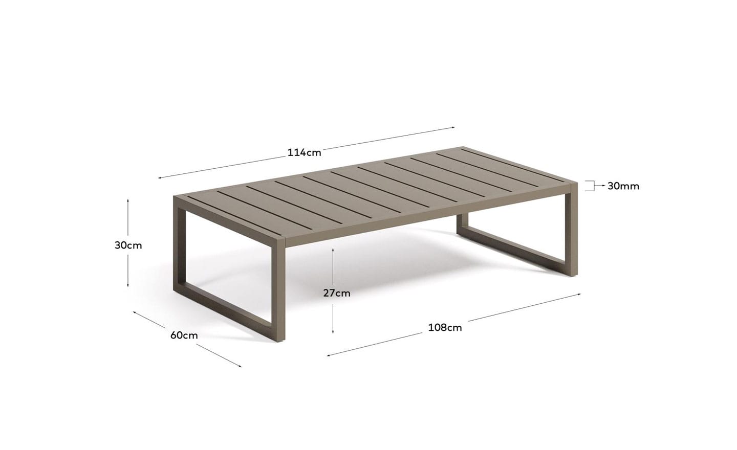 Mesa de Centro de Exterior Comova 60×114 Verde O100_112_19 – Móveis para Jardim