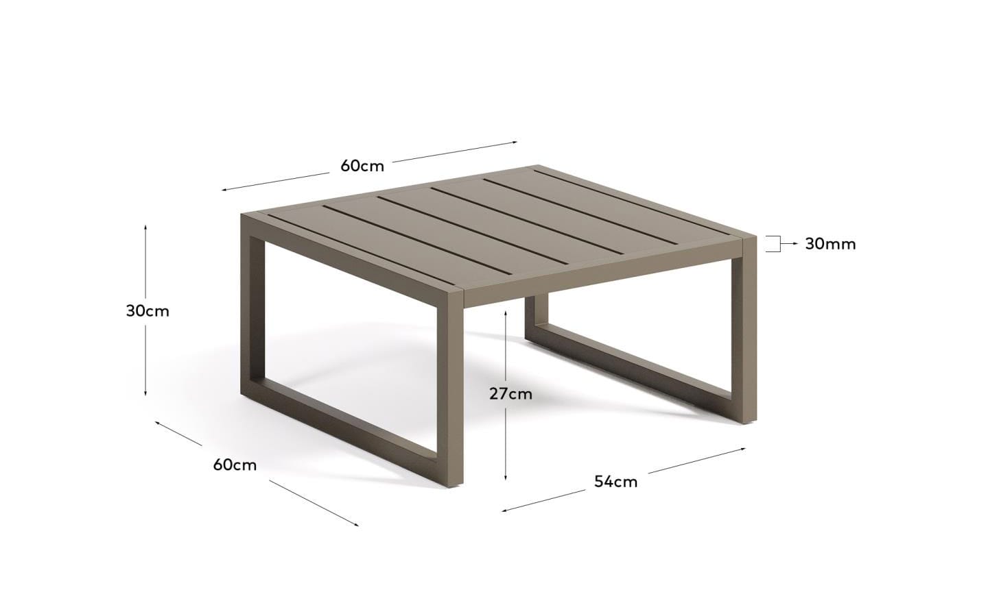 Mesa de Centro de Exterior Comova 60×60 Verde O100_113_19 – Móveis para Jardim