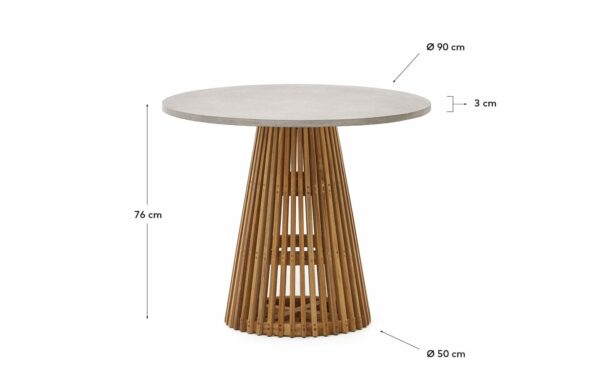 Mesa Redonda de Exterior Alcaufar Cinza 90cm J0100112PR03 - Mesas de Exterior | Moveistore
