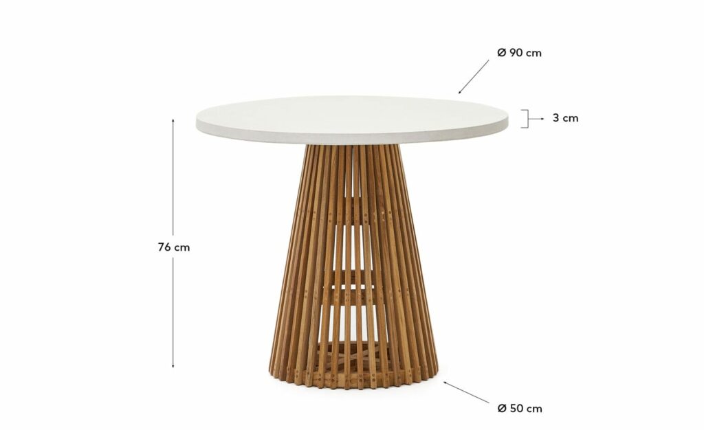 Mesa Redonda de Exterior Alcaufar Branco 90cm J0100112PR05 - Mesas de Exterior | Moveistore