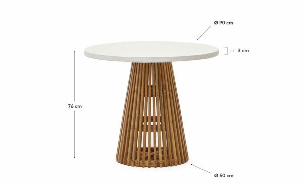 Mesa Redonda de Exterior Alcaufar Branco 90cm J0100112PR05 - Mesas de Exterior | Moveistore