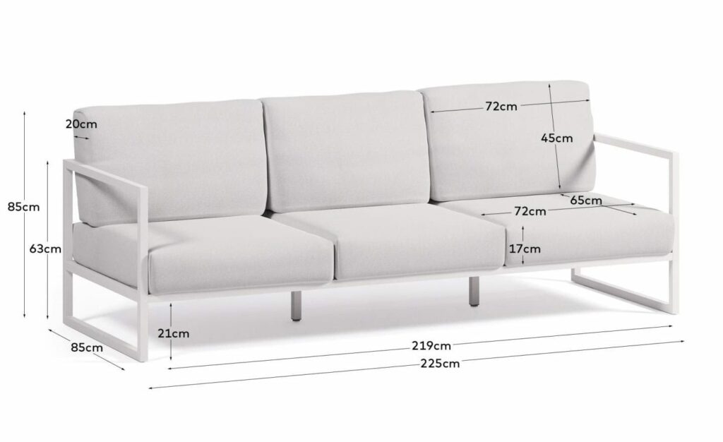 Sofá de Exterior de 3 Lugares Comova Branco O100_30_ST14 - Sofás de Exterior | Moveistore