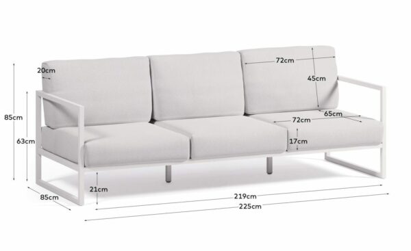 Sofá de Exterior de 3 Lugares Comova Branco O100_30_ST14 - Sofás de Exterior | Moveistore