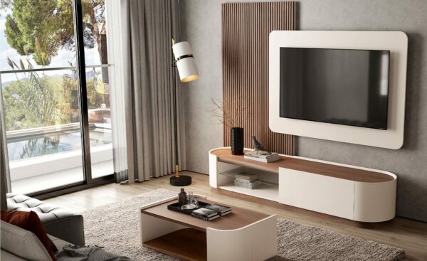 Estante Sala de Estar Filadelfia com Painel Ripado | Salas de Estar Modernas | Moveistore