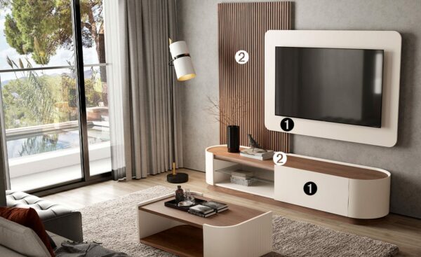 Estante Sala de Estar Filadelfia com Painel Ripado | Salas de Estar Modernas | Moveistore