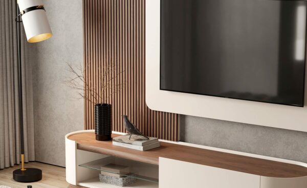 Estante Sala de Estar Filadelfia com Painel Ripado | Salas de Estar Modernas | Moveistore